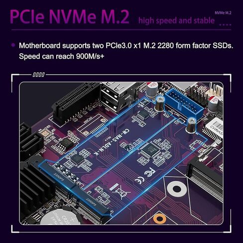 12th Gen i3-N305 N100 NAS Motherboard 6-Bay Soft Router (6 *SATA3.0 Ports /DDR5 4800MHz/ 2*M.2 NVMe/Dual I226-V 2.5G) Firewall ITX Mainboard(N305+Joe Fan) in Saudi Arabia