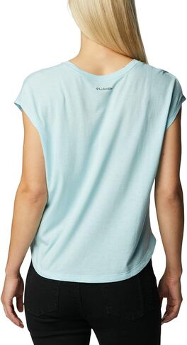 Columbia Women's Bluebird Days Modern Short Sleeve Tee, Nocturnal Heather/Peaceful Perspective GRX, Medium in Saudi Arabia