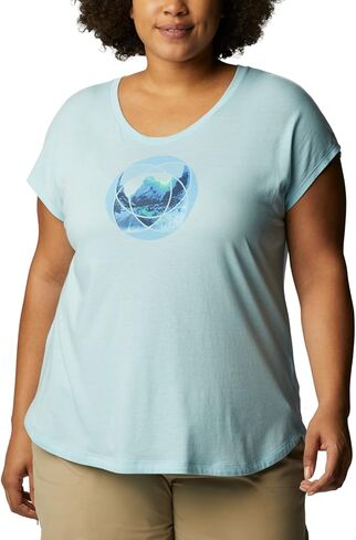 Columbia Women's Bluebird Days Modern Short Sleeve Tee, Nocturnal Heather/Peaceful Perspective GRX, Medium in Saudi Arabia