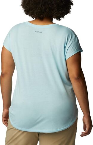 Columbia Women's Bluebird Days Modern Short Sleeve Tee, Nocturnal Heather/Peaceful Perspective GRX, Medium in Saudi Arabia