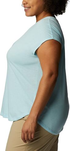 Columbia Women's Bluebird Days Modern Short Sleeve Tee, Nocturnal Heather/Peaceful Perspective GRX, Medium in Saudi Arabia