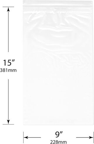 Plymor 9" x 15" (Pack of 100), 2 Mil Zipper Reclosable Plastic Bags in Saudi Arabia