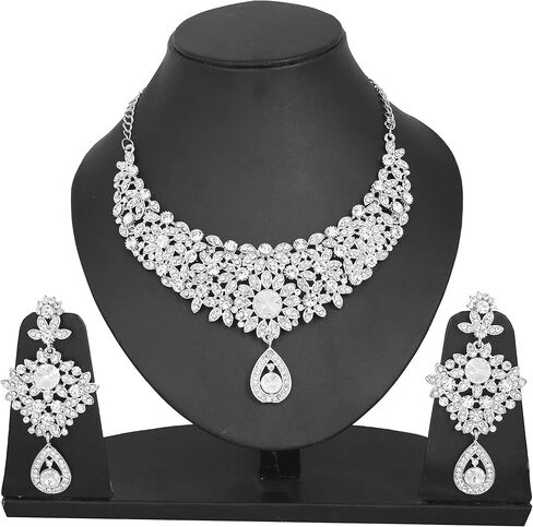 Touchstone Indian Hollywood maroon white classic wedding wear jewelry necklace set in antique gold tone in Saudi Arabia