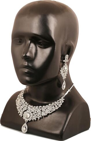 Touchstone Indian Hollywood maroon white classic wedding wear jewelry necklace set in antique gold tone in Saudi Arabia