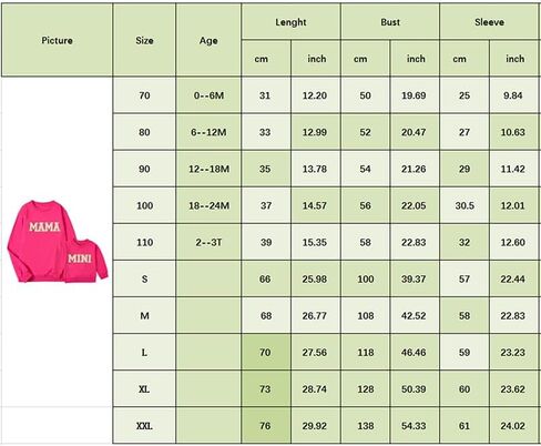 Covvoliy Mommy and Me Letter Print Matching Family Outfits Long Sleeve Crewneck Casual Sweatshirt T-Shirt (Women, Pink, M) in Kuwait