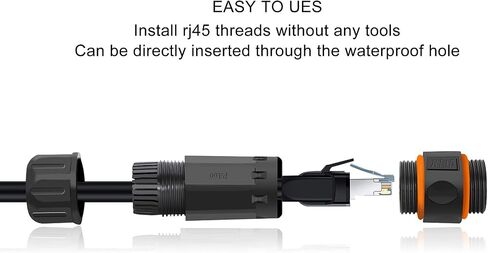 isabellee مقرنات مقاوم للماء IP68 RJ45 موصلات CAT 5/5E/6A Ethernet مقرنات للماء للحزمة الخارجية الداخلية من 2 (CAT5E/6A) in Saudi Arabia