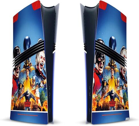 تصاميم علبة الرأس مرخصة رسميًا The Suicide Squad 2021 Poster Poster Poster Vinyl Skiner Skin Cover متوافقة مع Sony PlayStation 5 PS5 Pro Digital Edition in Kuwait