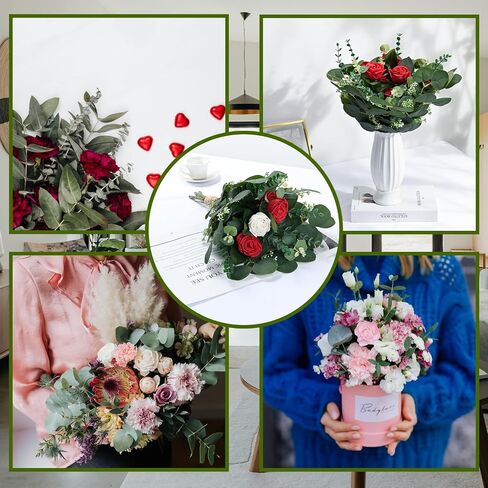 110 Pcs 6 Kinds Mixed Eucalyptus Stems Bulk Artificial Eucalyptus Leaves Eucalyptus Plant Silver Dollar Eucalyptus Greenery Stems for Wedding Vase DIY Bouquets Bouquet Floral Arrangement Home Decor. in Saudi Arabia