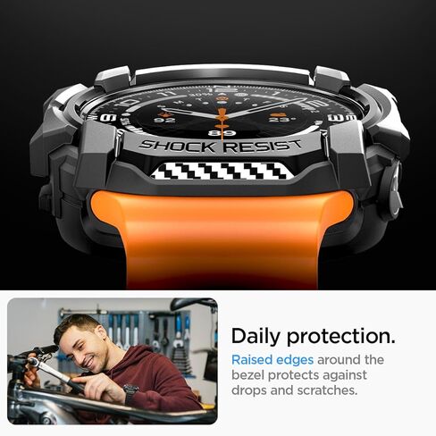 علبة قفل Spigen (أسود غير لامع) مصممة لـ Samsung Galaxy Buds3 Pro و Rugged Armor مع غطاء TPU متين (أسود غير لامع) مصمم لـ Samsung Galaxy Watch Ultra 47mm in Kuwait