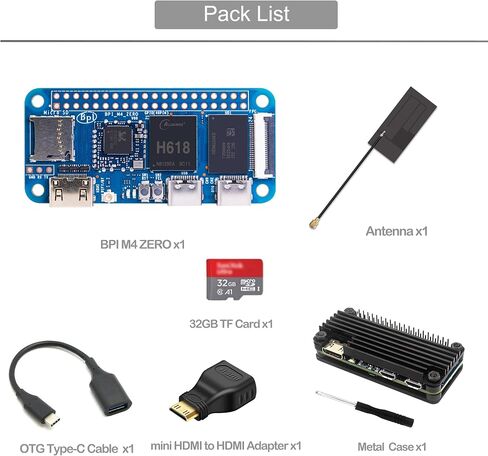 WayPonDEV Banana Pi BPI M4 Zero Allwinner H618 Linux Single Board Computer, Wireless Dual-Band Development Board, LPDDR4 4GB RAM, 32GB eMMC, ARM Mali G31 GPU for IoT Programming, Support Debian Ubuntu in Saudi Arabia