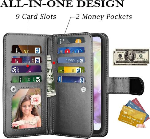 حالة محفظة Takfox لـ Samsung Galaxy A36 5G ، Galaxy A36 5G Case ، PU Leather Card Card Case [9 فتحات البطاقة] in Kuwait