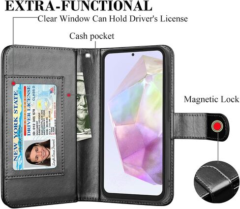 حالة محفظة Takfox لـ Samsung Galaxy A36 5G ، Galaxy A36 5G Case ، PU Leather Card Card Case [9 فتحات البطاقة] in Kuwait