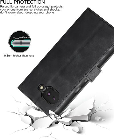 Eastcoo Flip Wallet Case لـ Google Pixel 9A ، [PU Leather+TPU Pumper] [3 فتحات بطاقة] [دالة حامل] [الإغلاق المغناطيسي] غطاء حالة وقائي مقاوم للصدمات لـ Google Pixel 9A (2025) ، أسود in Kuwait