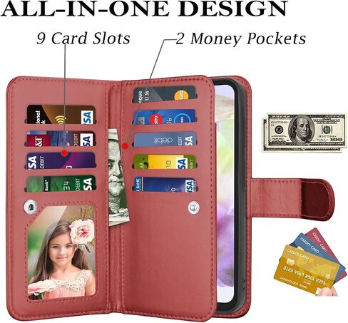 حالة محفظة Takfox لـ Samsung Galaxy A36 5G ، Galaxy A36 5G Case ، PU Leather Card Card Case [9 فتحات البطاقة] in Saudi Arabia