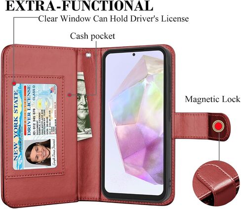 حالة محفظة Takfox لـ Samsung Galaxy A36 5G ، Galaxy A36 5G Case ، PU Leather Card Card Case [9 فتحات البطاقة] in Saudi Arabia