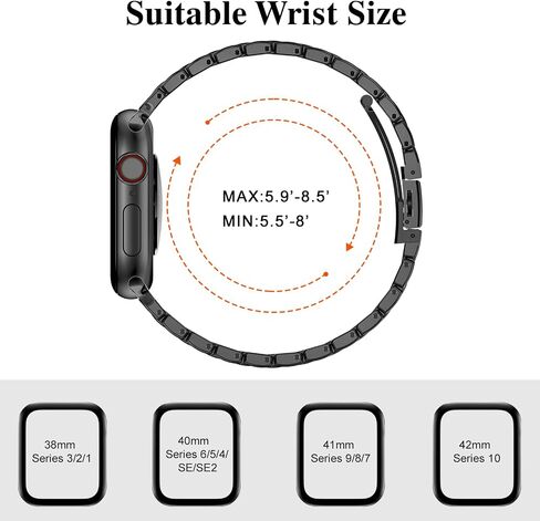 MioHHR Slim Metal Bands Compatible with Apple Watch Band 38mm 40mm 41mm 42mm (Series 10), Thin Chain Stainless Steel Strap Bands for Women iWatch Series 10 9 8 7 6 5 4 SE 3 2 1, Silver in Saudi Arabia
