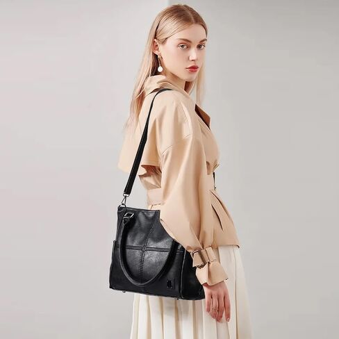 Pursess for Women，Soft PU Leather Handbags ，Large Capacity Purse， Fashion Crossbody Bags, Top Handle Satchel in Kuwait