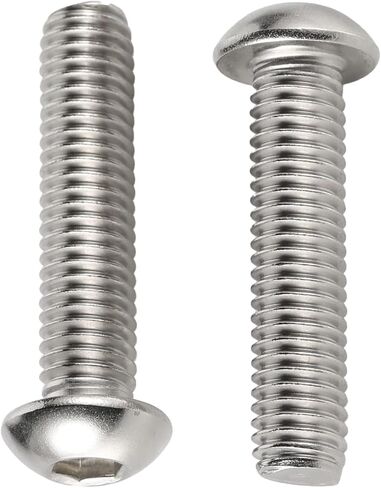 M5*25 Button Head Socket Cap Bolts Screws, carbon steel, Allen Hex Drive, Fully Machine Thread, Bright Finish, Pack of 50，Black in Kuwait