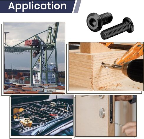 M5*25 Button Head Socket Cap Bolts Screws, carbon steel, Allen Hex Drive, Fully Machine Thread, Bright Finish, Pack of 50，Black in Kuwait