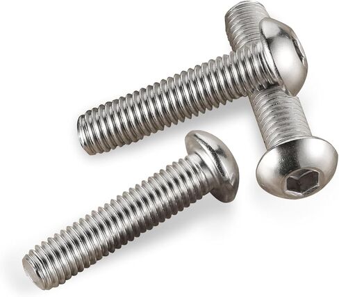 M5*25 Button Head Socket Cap Bolts Screws, carbon steel, Allen Hex Drive, Fully Machine Thread, Bright Finish, Pack of 50，Black in Kuwait