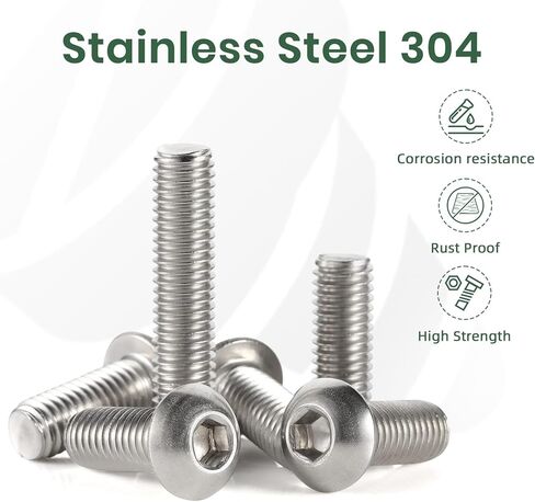 M5*25 Button Head Socket Cap Bolts Screws, carbon steel, Allen Hex Drive, Fully Machine Thread, Bright Finish, Pack of 50，Black in Kuwait