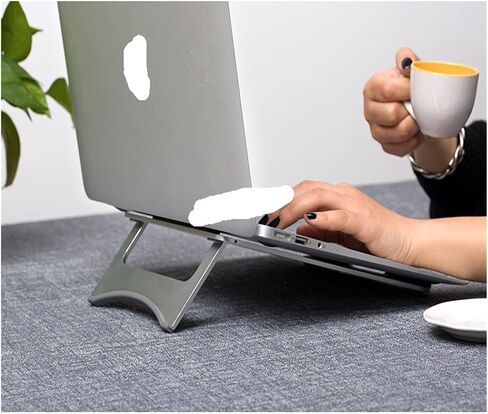 Portable Aluminum Alloy Laptop Holder Cooling Stand Foldable Ergonomic Tablet PC/Notebook/Smartphone Stand SAL05(Silver) in Saudi Arabia