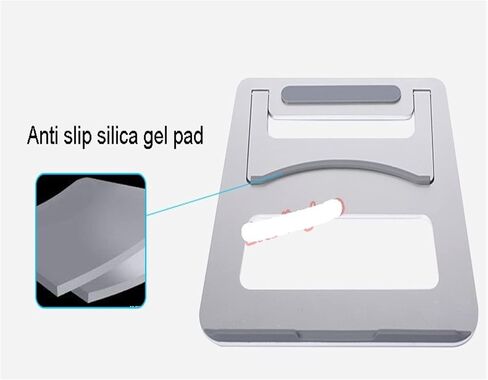 Portable Aluminum Alloy Laptop Holder Cooling Stand Foldable Ergonomic Tablet PC/Notebook/Smartphone Stand SAL05(Silver) in Saudi Arabia