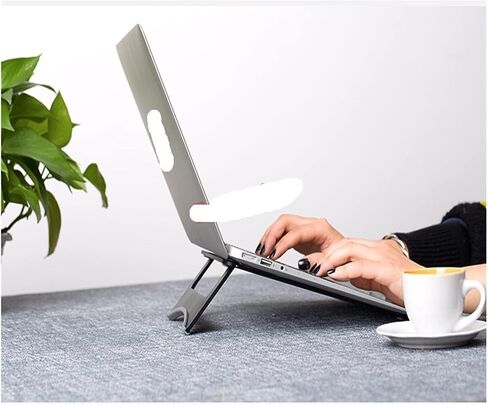 Portable Aluminum Alloy Laptop Holder Cooling Stand Foldable Ergonomic Tablet PC/Notebook/Smartphone Stand SAL05(Silver) in Saudi Arabia