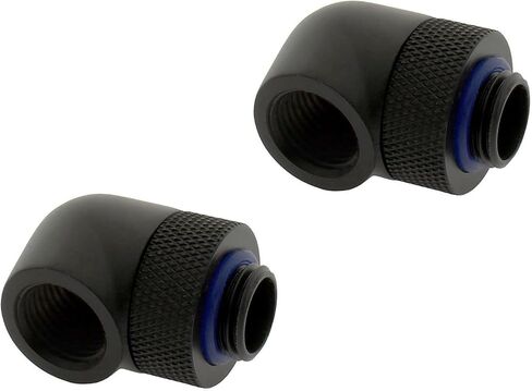 XSPC G1/4" 90 Degree Rotary Fitting V2, Matte Black, 2-Pack in Saudi Arabia