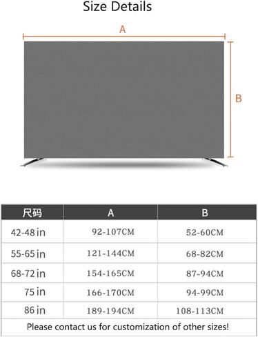 غطاء غلاف التلفزيون الداخلي لغطاء LED LCD TV Dust Cover مرن كل غطاء شامل للتصميم الغطاء لغرفة المؤتمرات المنزلية للسيارات (الحجم: 75 بوصة ، اللون: C) in Kuwait