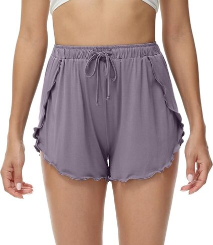 WiWi Shorts for Women Soft Women's Short Pants Casual Sleep Bottoms Yoga Pj-Viscose from Bamboo S-XXL, Black, XX-Large in Saudi Arabia
