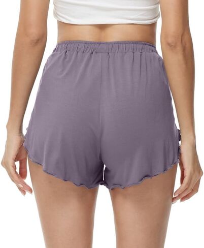 WiWi Shorts for Women Soft Women's Short Pants Casual Sleep Bottoms Yoga Pj-Viscose from Bamboo S-XXL, Black, XX-Large in Saudi Arabia