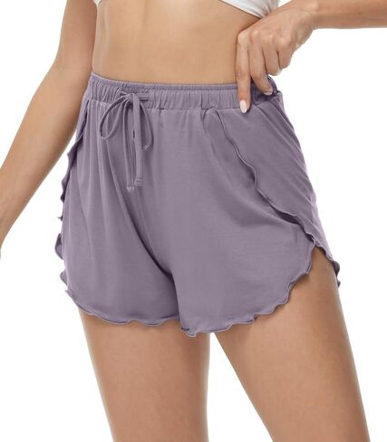 WiWi Shorts for Women Soft Women's Short Pants Casual Sleep Bottoms Yoga Pj-Viscose from Bamboo S-XXL, Black, XX-Large in Saudi Arabia