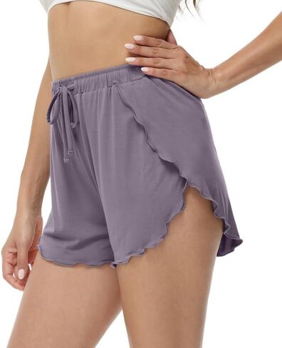 WiWi Shorts for Women Soft Women's Short Pants Casual Sleep Bottoms Yoga Pj-Viscose from Bamboo S-XXL, Black, XX-Large in Saudi Arabia