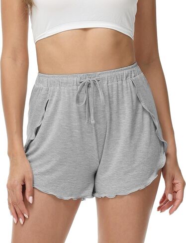 WiWi Shorts for Women Soft Women's Short Pants Casual Sleep Bottoms Yoga Pj-Viscose from Bamboo S-XXL, Black, XX-Large in Saudi Arabia