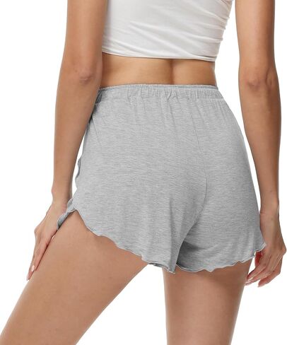 WiWi Shorts for Women Soft Women's Short Pants Casual Sleep Bottoms Yoga Pj-Viscose from Bamboo S-XXL, Black, XX-Large in Saudi Arabia