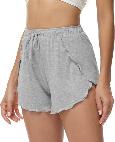 WiWi Shorts for Women Soft Women's Short Pants Casual Sleep Bottoms Yoga Pj-Viscose from Bamboo S-XXL, Black, XX-Large in Saudi Arabia