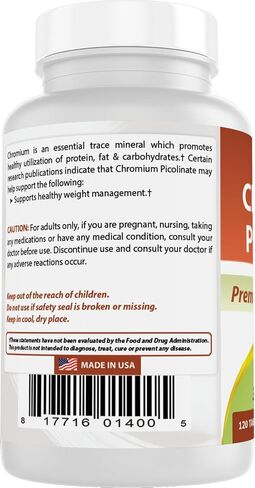 Best Naturals Chromium Picolinate 1000 mcg 120 Tablets (120 Count (Pack of 2)) in Saudi Arabia