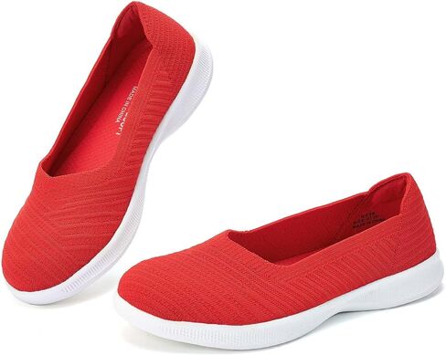 konhill Women's Slip on Loafers - Comfy Walking Tennis Low-Top Ballet Flat Nurse Shoes Casual Sneakers in Kuwait