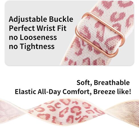 Stretchy Nylon Band Compatible with Apple Watch Band 38mm 40mm 41mm 42mm 44mm 45mm 46mm 49mm Women men,Adjustable Stretchy leopard Bands for iWatch Series 10 9 8 7 6 5 4 3 2 SE Ultra 2 (Pink Leopard, 38mm/40mm/41mm/42mm(Series 10)) in Kuwait