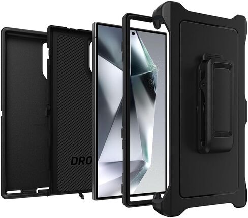 Defender Galaxy S24 Ultra Phone Case for Samsung Galaxy S24 Ultra Defender Case Includes Holster Clip Kickstand Black in Saudi Arabia