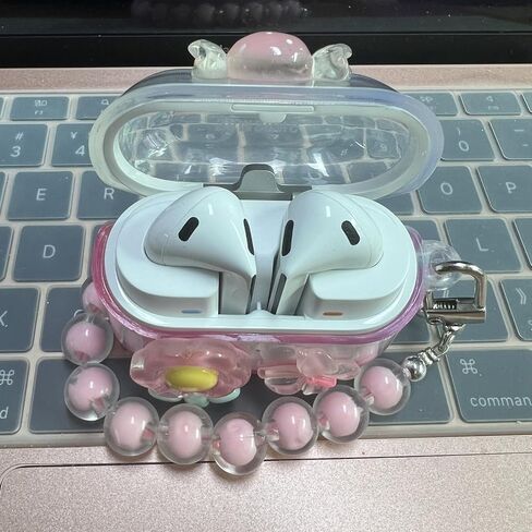 علاجات الأذن لـ Samsung Galaxy Buds 3 Pro/Buds 3 ، Flower Flower Flowers لطيف ثلاثي الأبعاد ، تصميم ، تغطية أذن حماية TPU واضحة مع قلادة للبنات (بير) in Kuwait