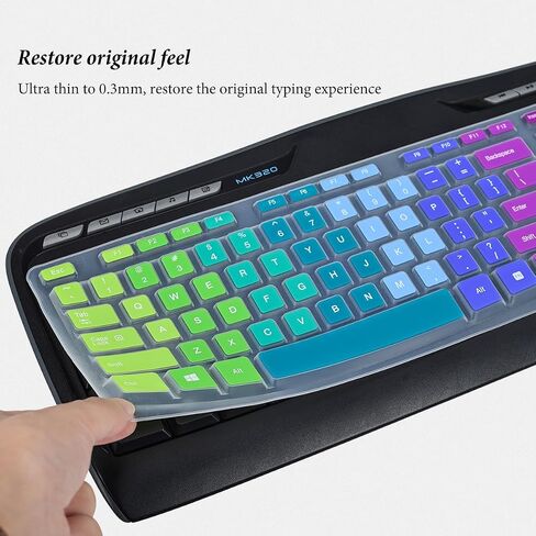 Keyboard Cover for Logitech MK320 YR002/Y-R0009 Wireless Desktop Keyboard, Logitech MK330 MK335 Wireless Keyboard Protector-Rainbow in Kuwait