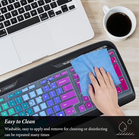 Keyboard Cover for Logitech MK320 YR002/Y-R0009 Wireless Desktop Keyboard, Logitech MK330 MK335 Wireless Keyboard Protector-Rainbow in Kuwait