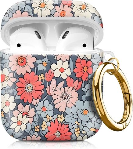 متوافق مع AirPods 2nd 1st الجيل الأول ، حالة صلبة لطيفة مع سلسلة المفاتيح الذهبية ، حالة صدمة الحماية الناعمة TPU للنساء الفتيات (أقواس وردية مع Polkadot) in Kuwait
