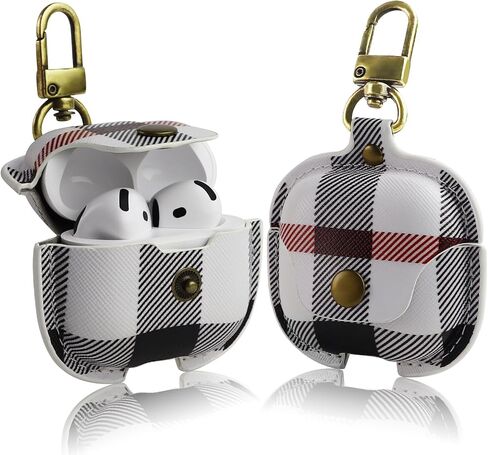 for AirPods 4 Case Cover 2024, Cute Leather Shockproof Protective Cases Compatible with AirPods 4th Generation Case for Women Men (B) in Saudi Arabia