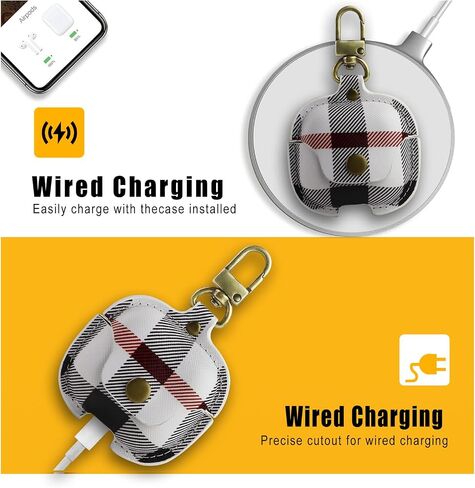 for AirPods 4 Case Cover 2024, Cute Leather Shockproof Protective Cases Compatible with AirPods 4th Generation Case for Women Men (B) in Saudi Arabia