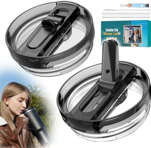 40 oz Lid Replacement for Stanley, 2 Pack Tumbler Detachable Leak Proof Flip Straw Lid Compatible with Stanley 40oz Quencher Flip Straw Tumbler, BPA-Free No Spill in Kuwait