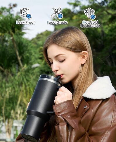 40 oz Lid Replacement for Stanley, 2 Pack Tumbler Detachable Leak Proof Flip Straw Lid Compatible with Stanley 40oz Quencher Flip Straw Tumbler, BPA-Free No Spill in Kuwait