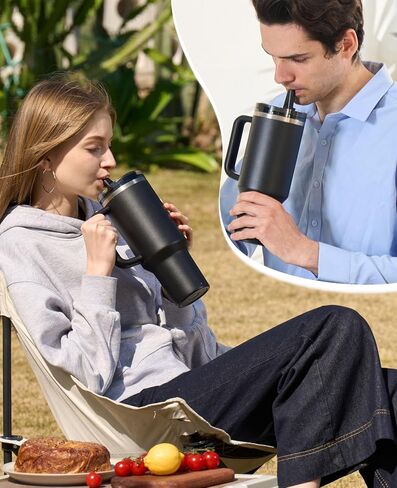 40 oz Lid Replacement for Stanley, 2 Pack Tumbler Detachable Leak Proof Flip Straw Lid Compatible with Stanley 40oz Quencher Flip Straw Tumbler, BPA-Free No Spill in Kuwait